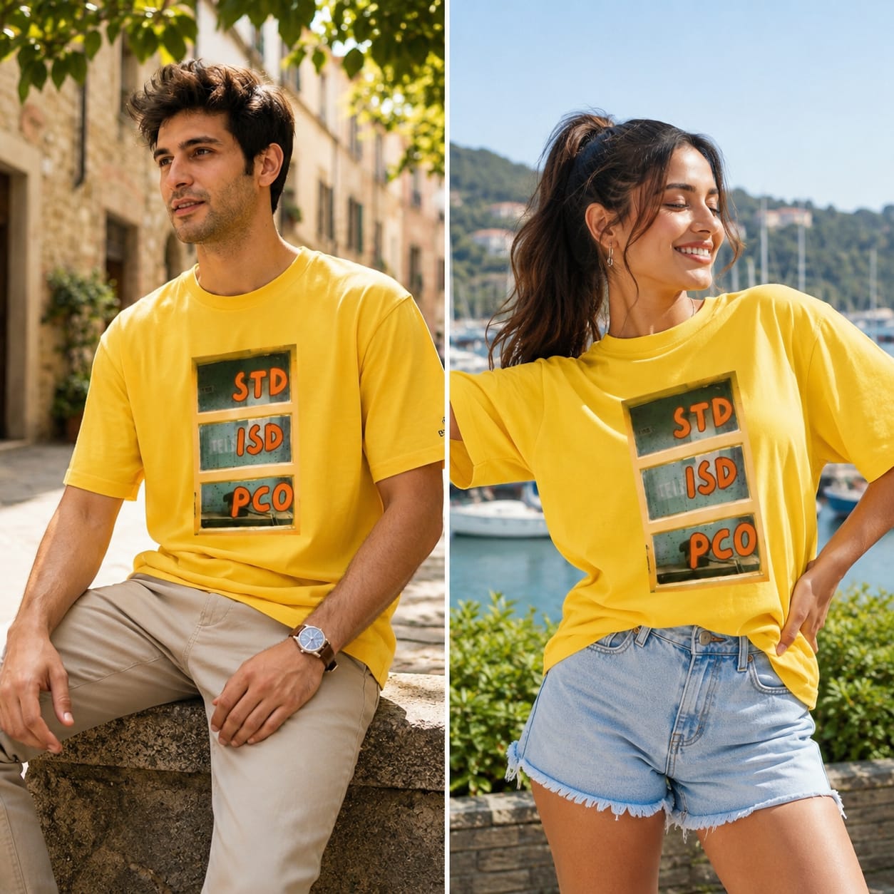 Retro STD ISD PCO Vintage Graphic Unisex T-Shirt (Yellow)